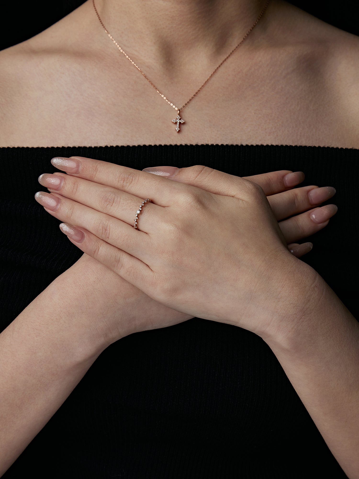 聖潔寶血Redeemed Light｜雙面鑽石十字架項鍊